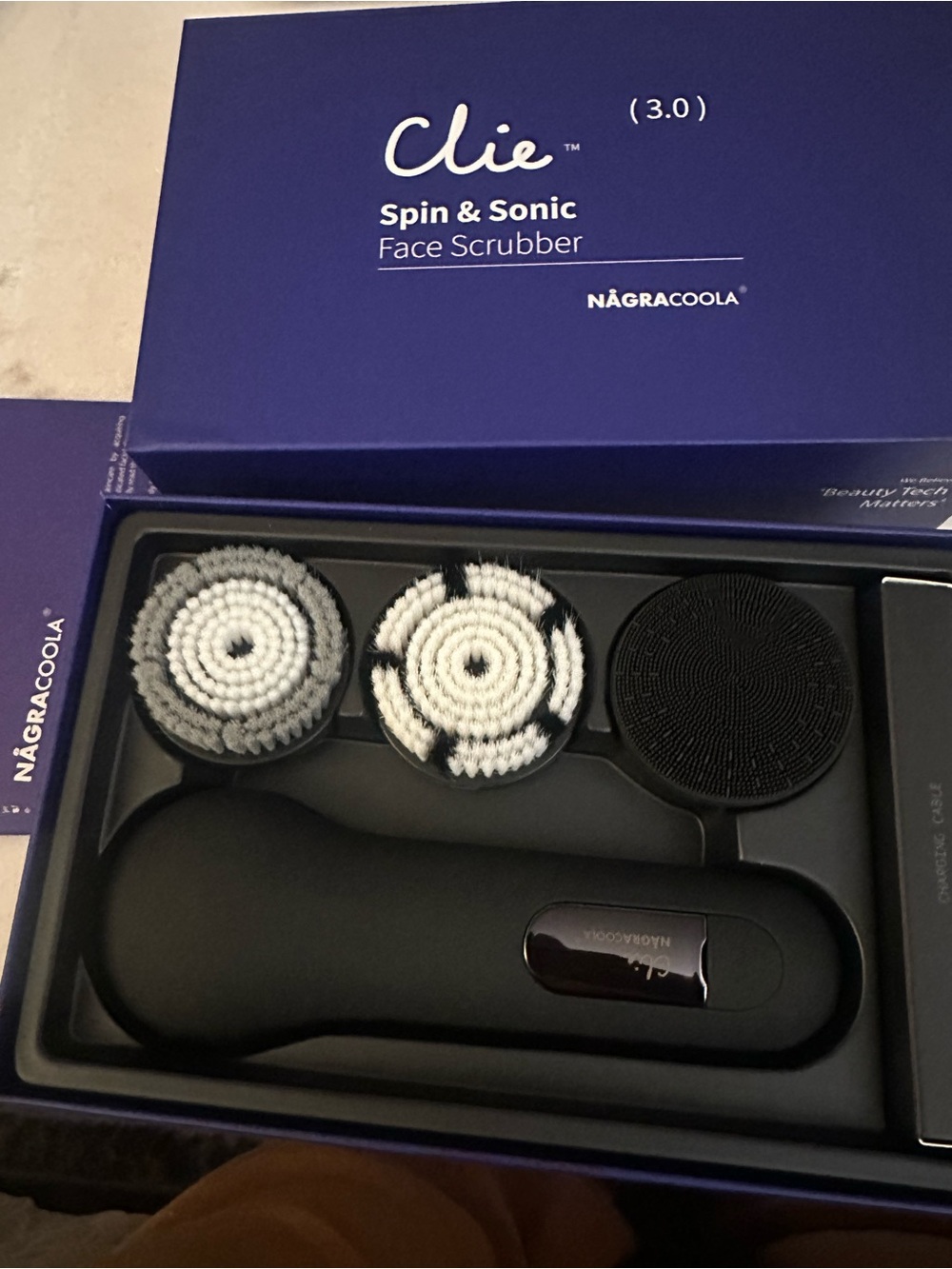 Spin & Sonic Face Scrubber - Black